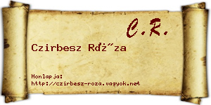 Czirbesz Róza névjegykártya